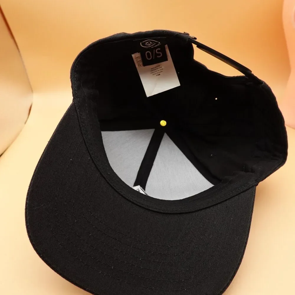 Volcom Hat Cap Stone Tech Logo Snapback Black Adjustable Skate
